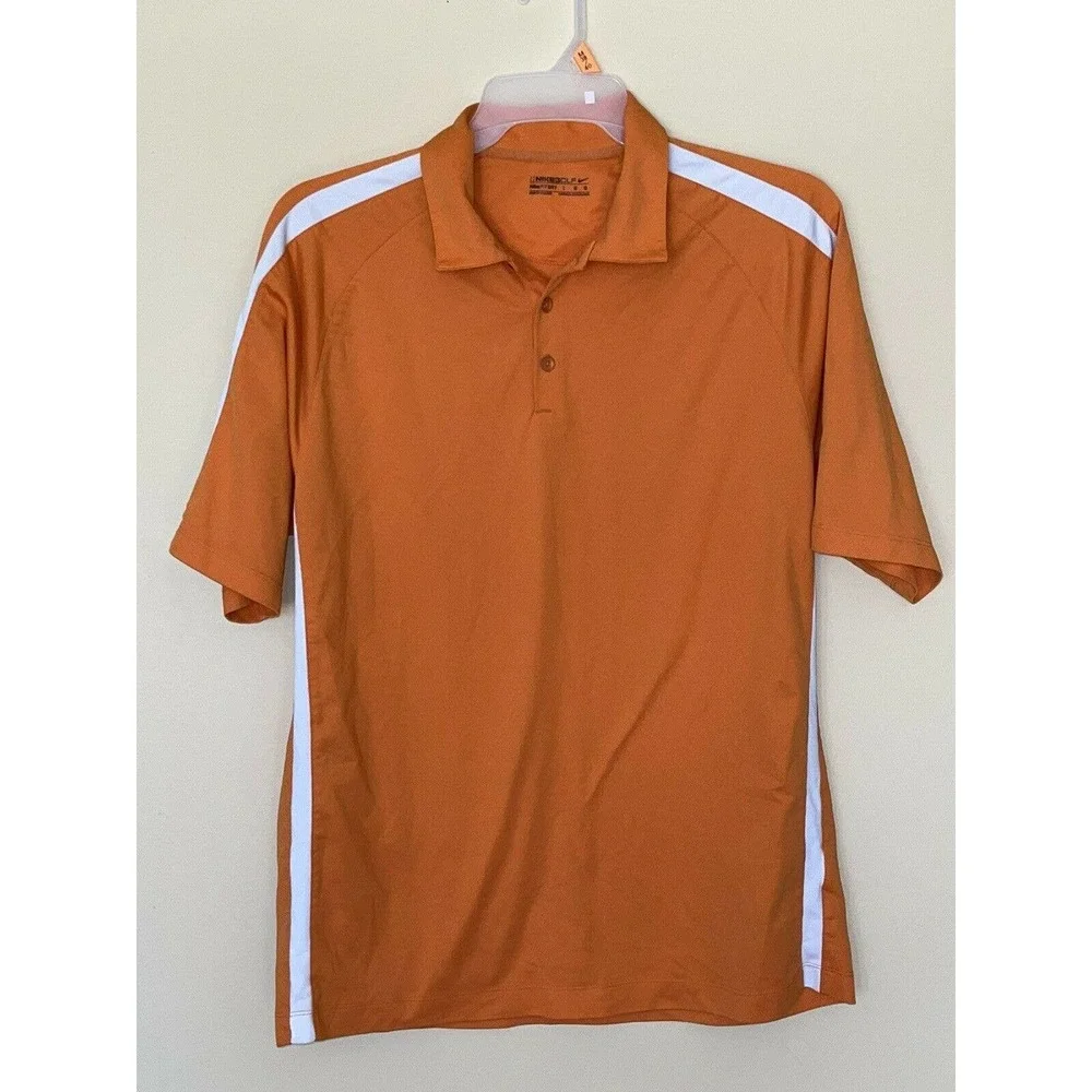 Nike Golf Dri Fit Mens Short Sleeve Polo Shirt‎ Size Large Orange